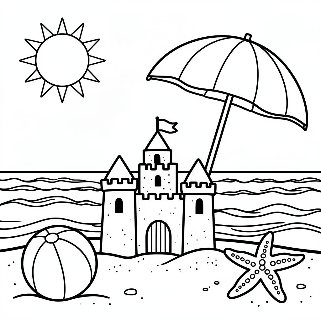 Beach Day coloring page