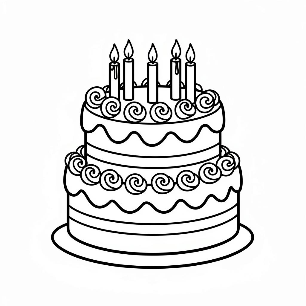Birthday Cake coloring page