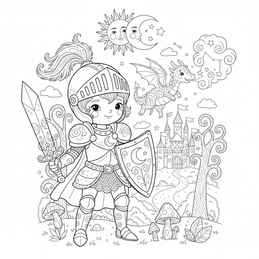 Brave Knight coloring page