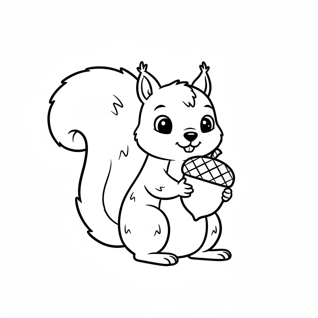 Bushy Squirrel coloring page
