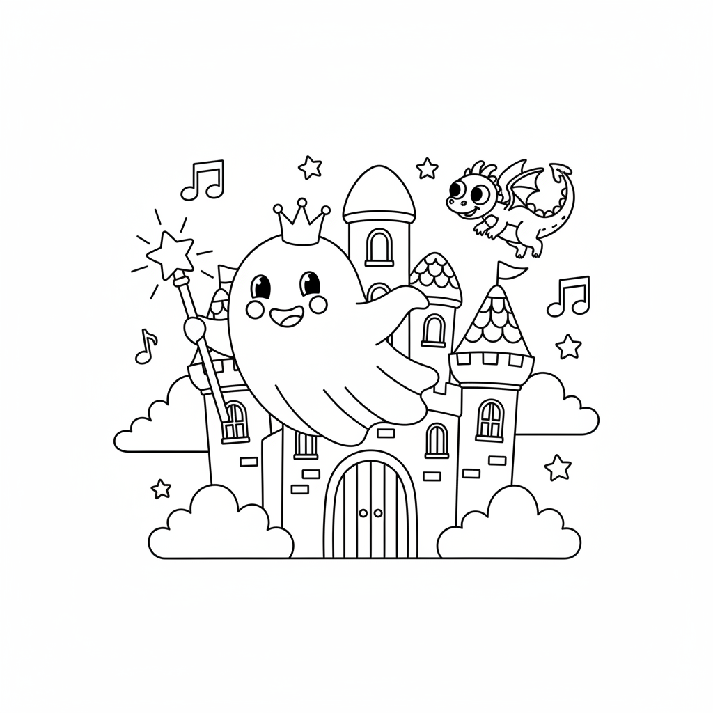 Castle Ghost coloring page