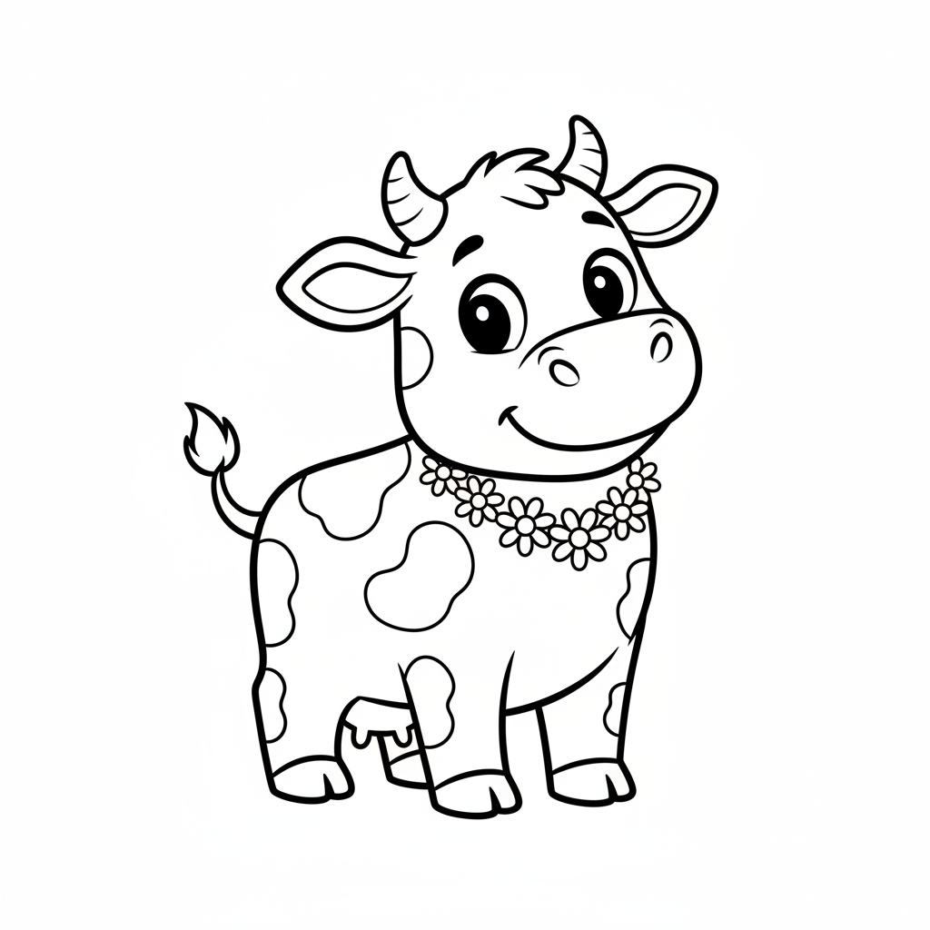 Cheerful Cow coloring page