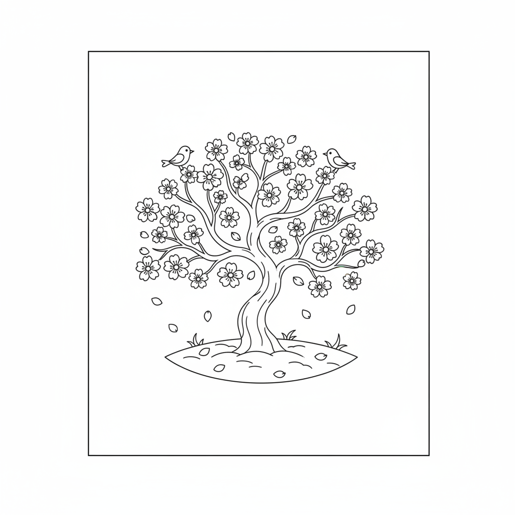 Cherry Blossom coloring page