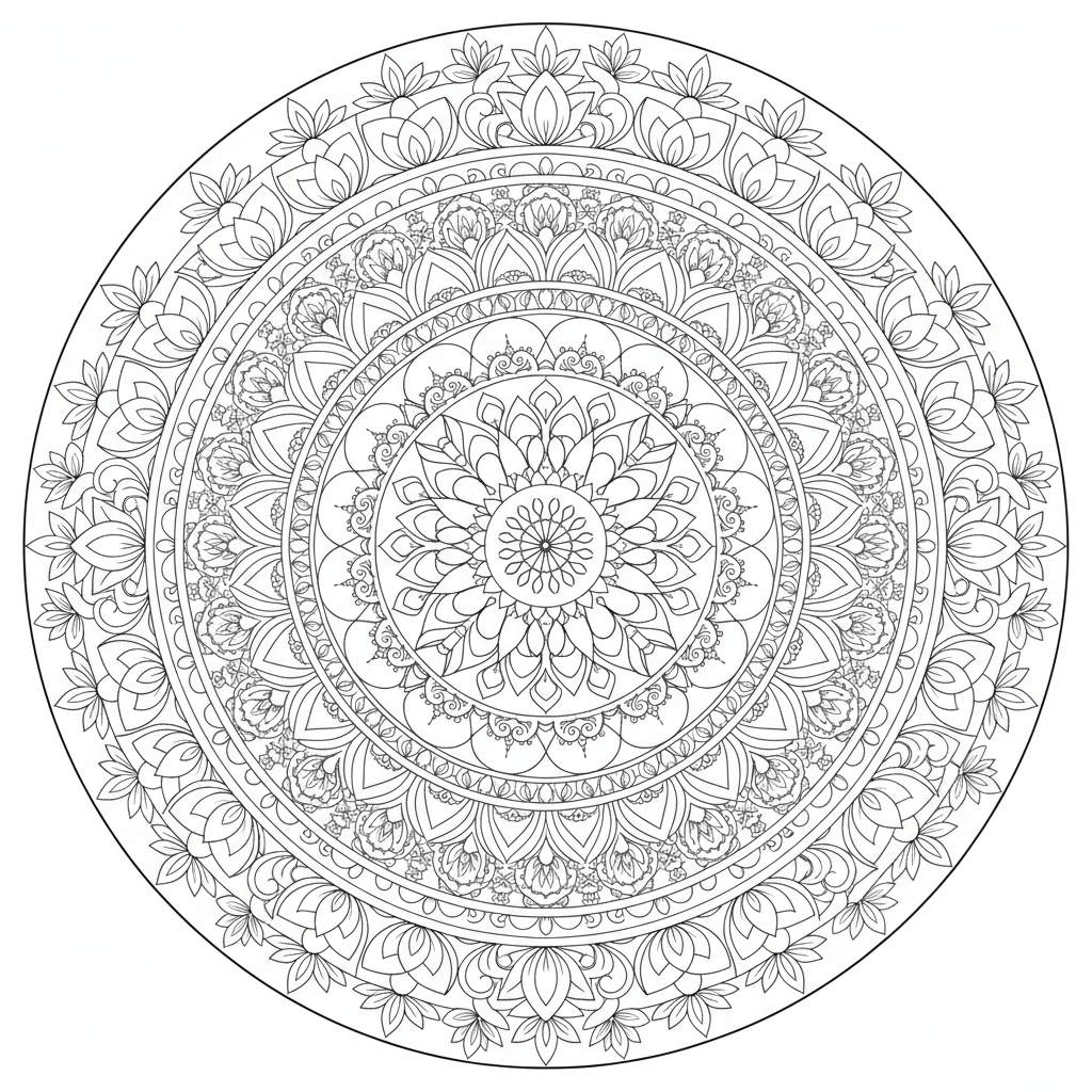 Cosmic Mandala coloring page