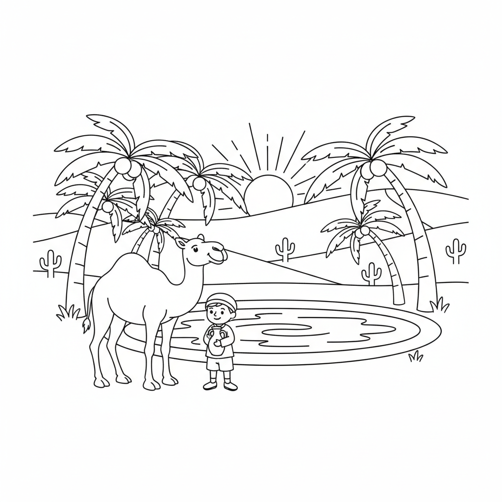 Desert Oasis coloring page