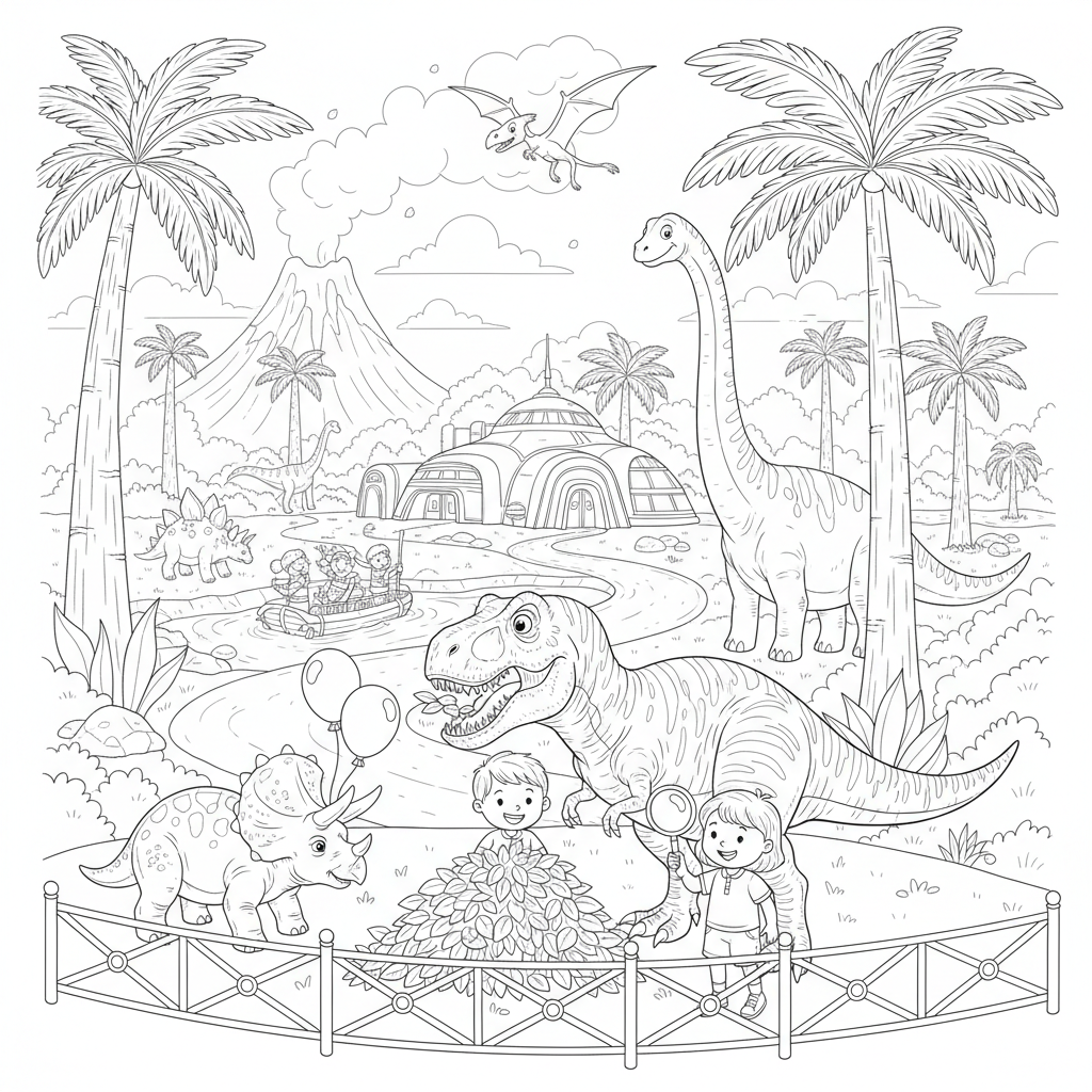 Dinosaur Park coloring page
