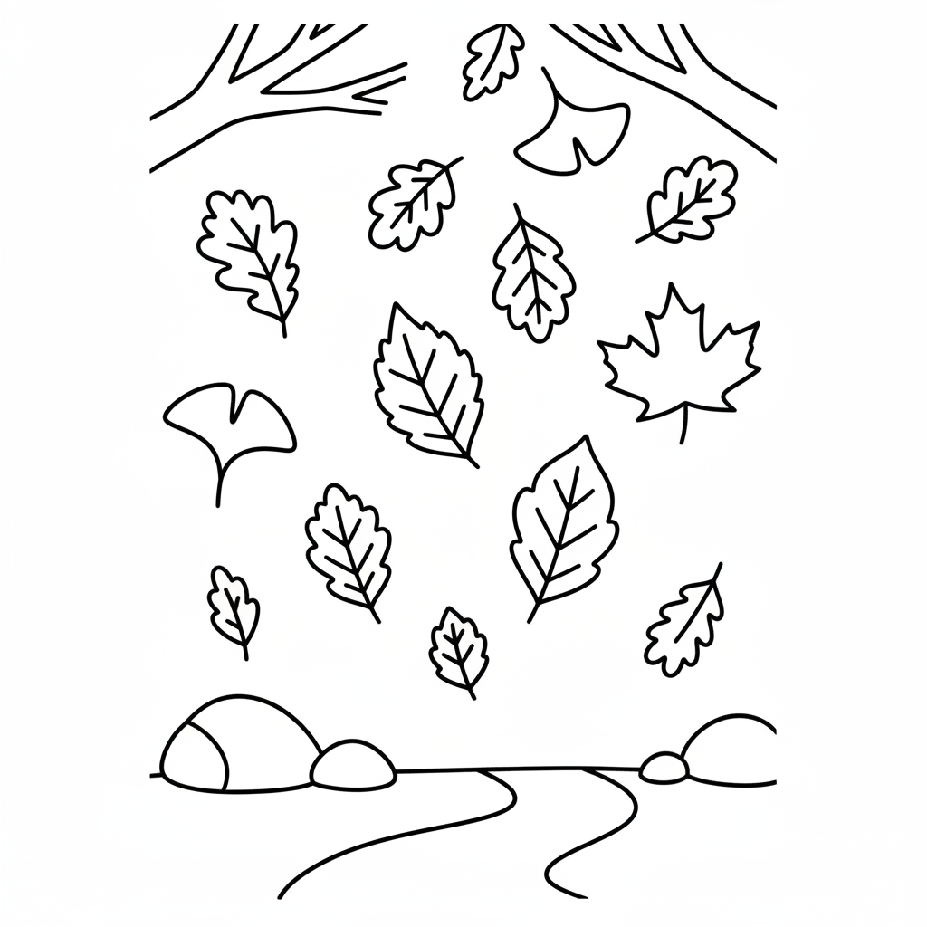 Falling Leaves coloring page