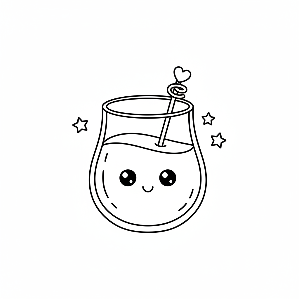 Glass of Milk coloring page