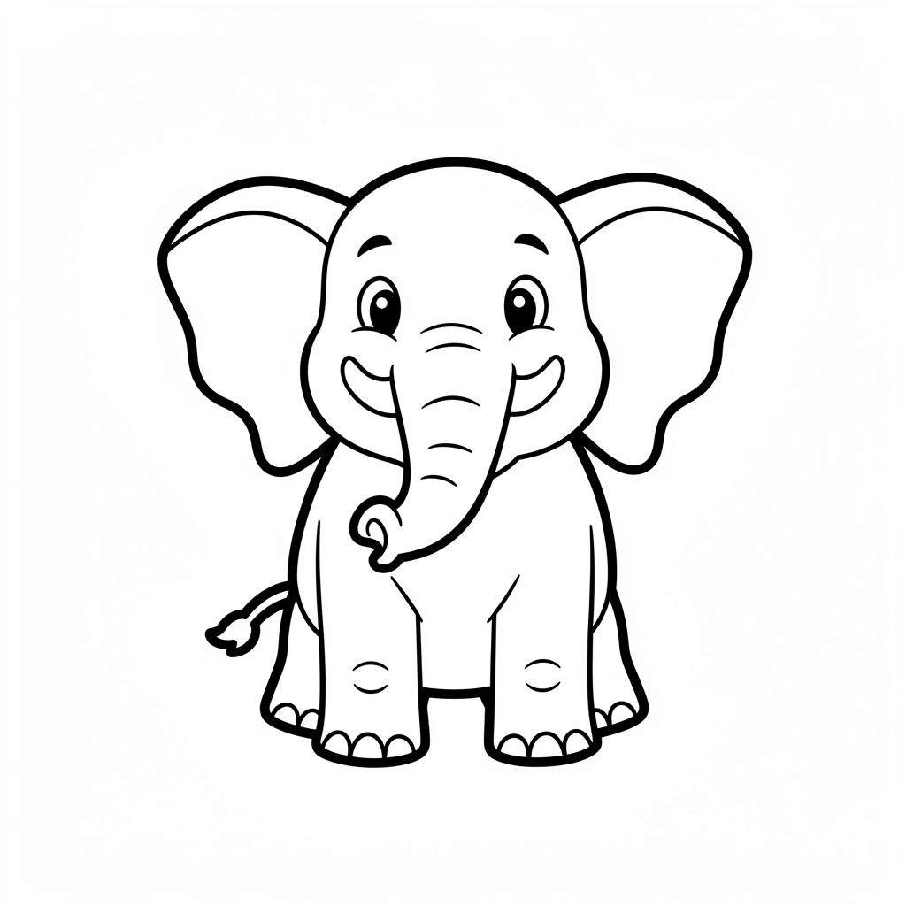 Happy Elephant coloring page