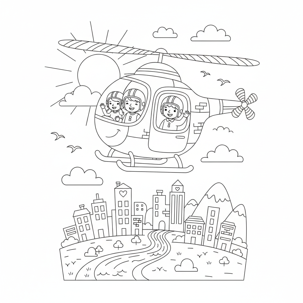Helicopter Ride coloring page