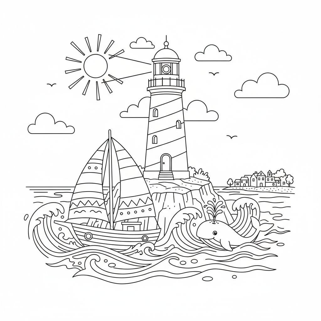 Lighthouse coloring page