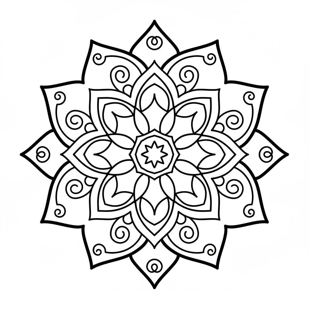 Lotus Mandala coloring page