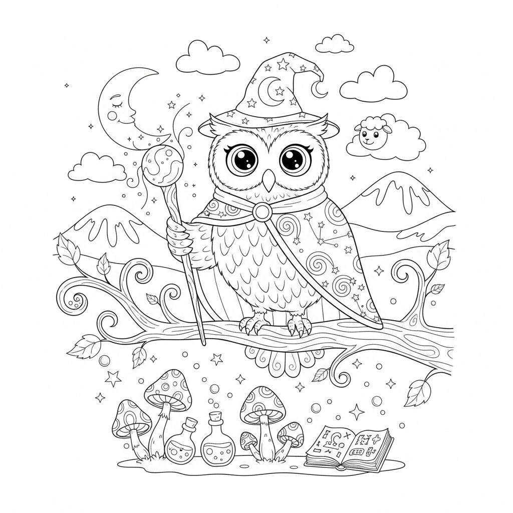 Magic Owl coloring page