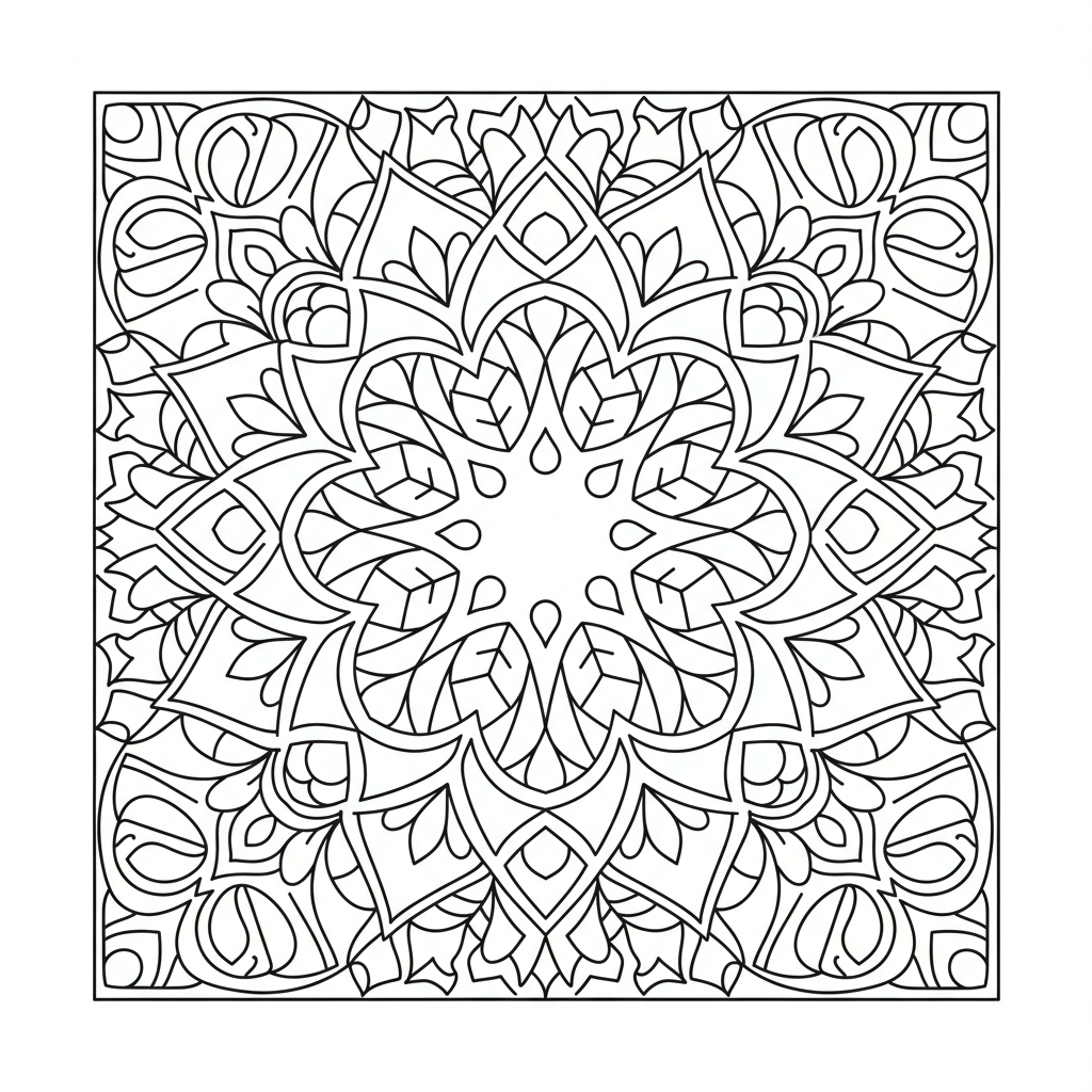 Mandala Square coloring page