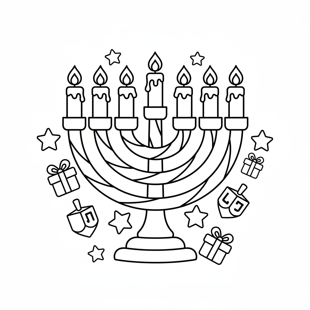 Menorah coloring page
