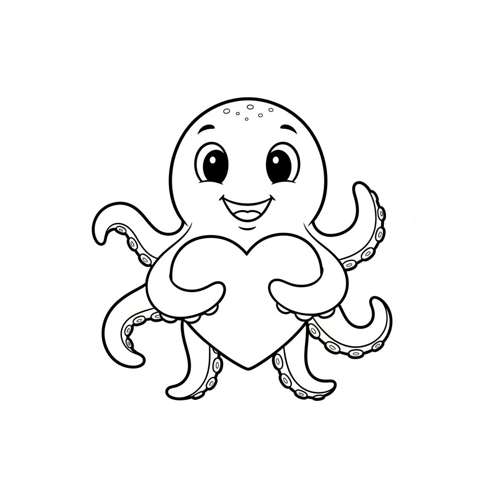 Octopus Hugs coloring page