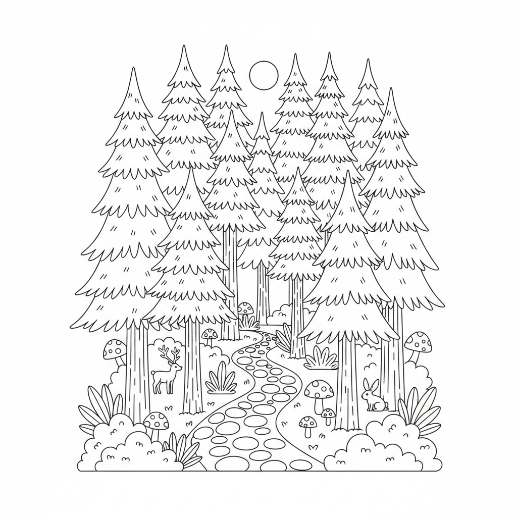 Pine Forest coloring page