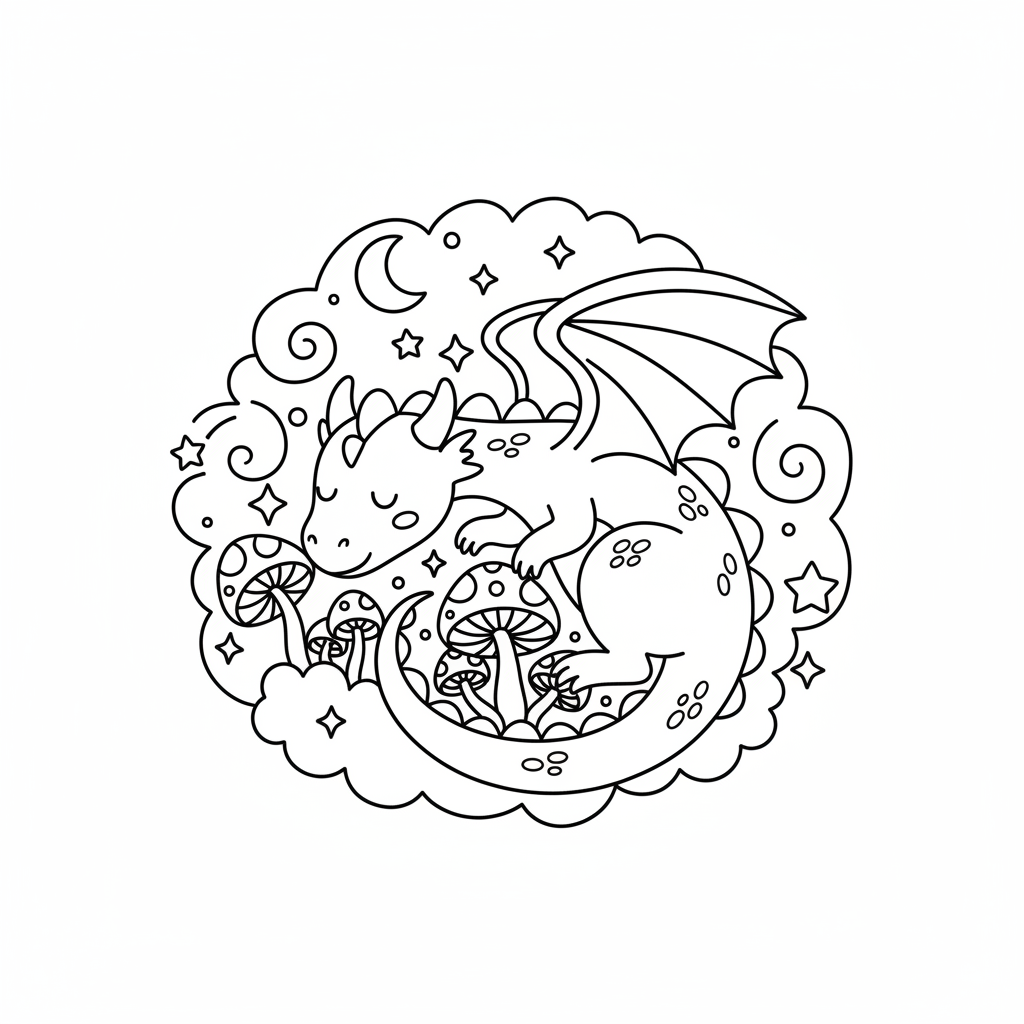 Sleeping Dragon coloring page
