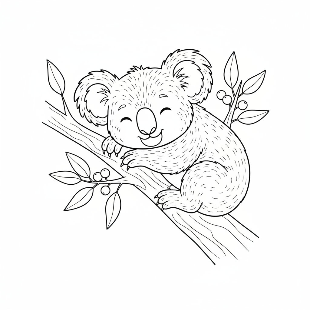 Sleepy Koala coloring page