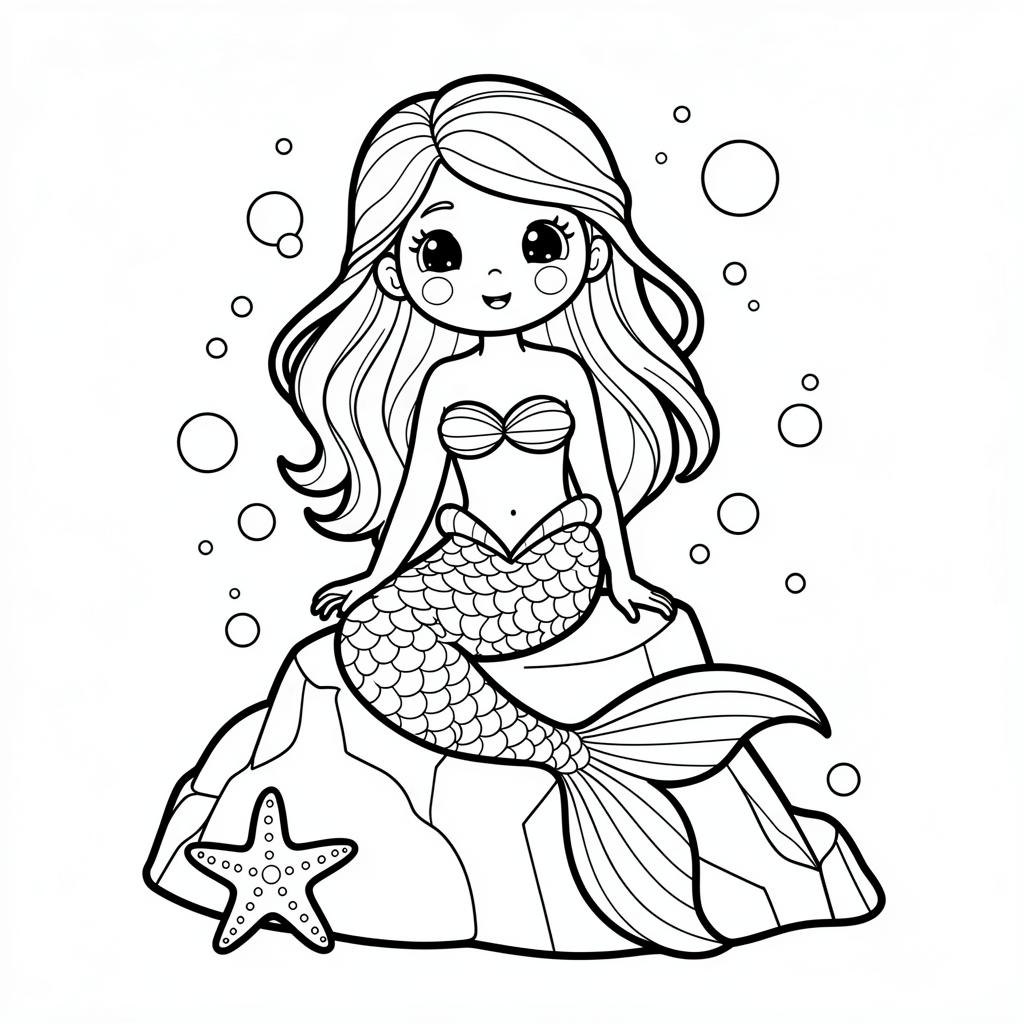 Sparkly Mermaid coloring page