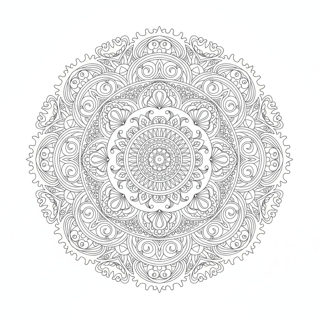 Spiral Mandala coloring page