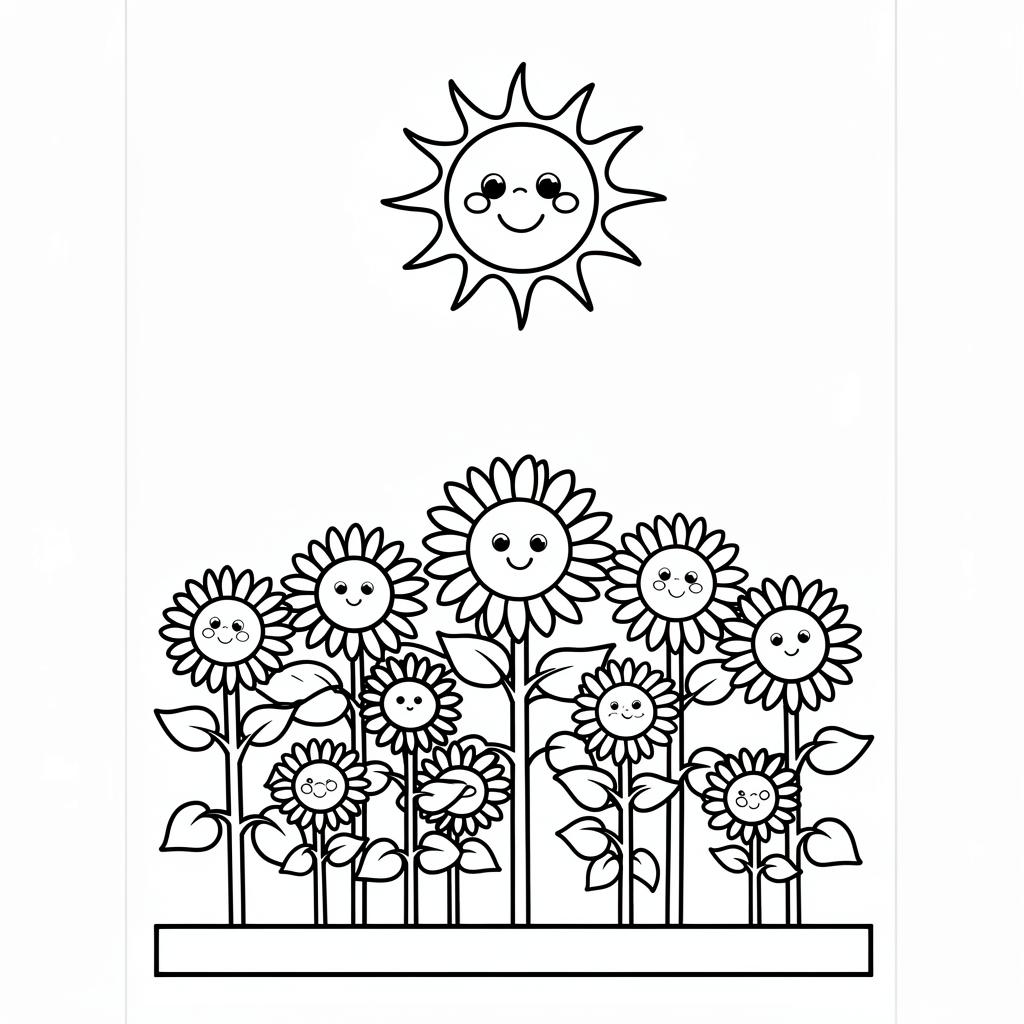 Sunflower Field coloring page
