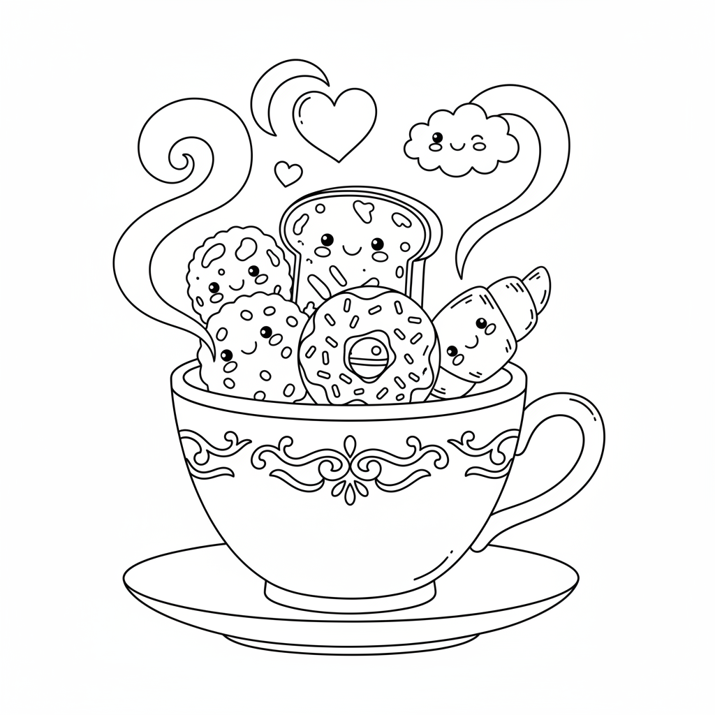 Tea Cup coloring page