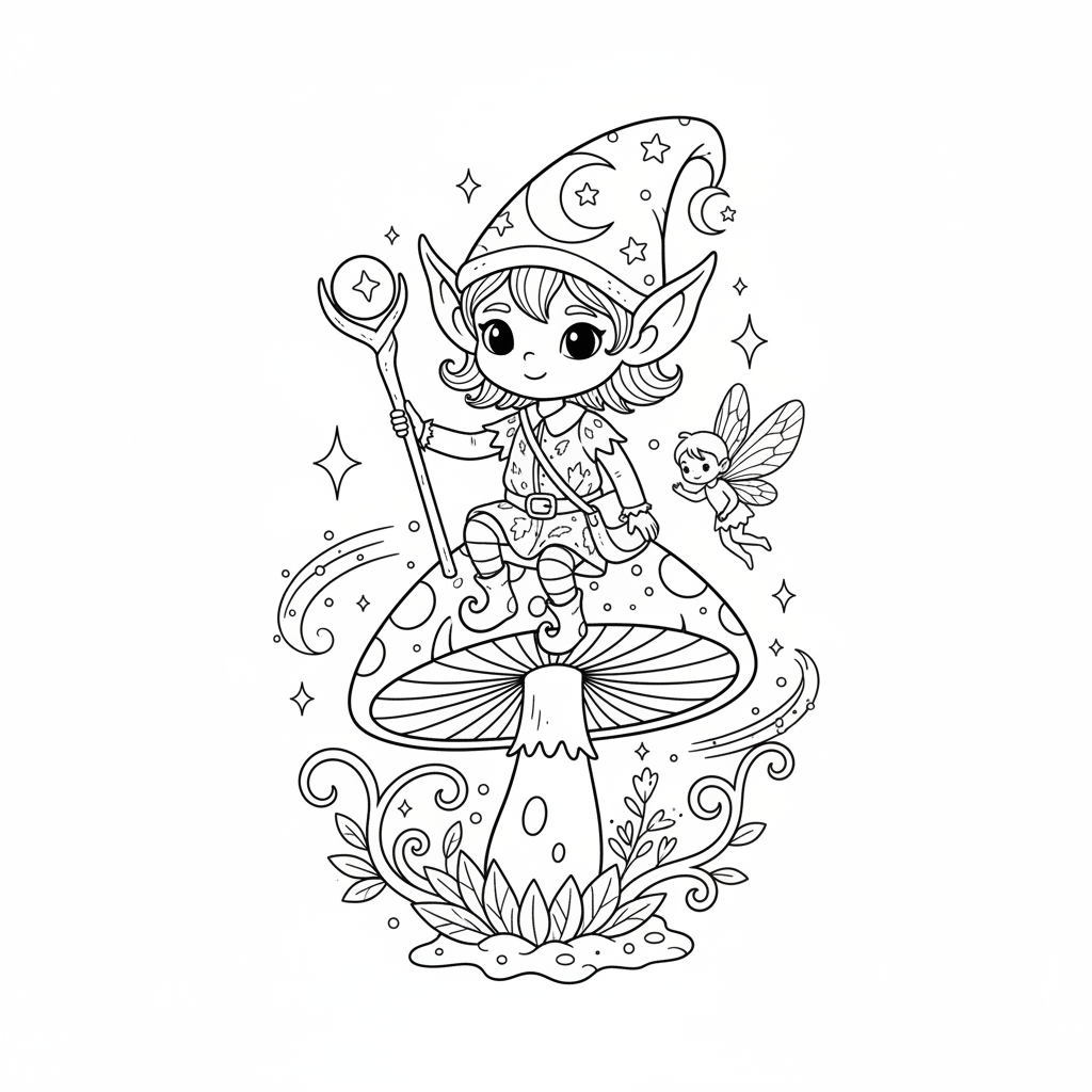 Tiny Elf coloring page
