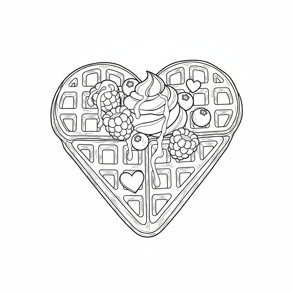 Waffle Heart coloring page